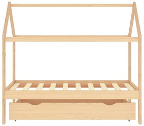 Estrutura de cama para crianças c/ gaveta 80x160cm pinho maciço