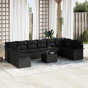 Conjunto de Sofá de Jardim vidaXL de 11 Peças com Almofadas Beje Ratta