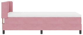Cama Box Spring vidaXL com Colchão Rosa 90x190 cm Veludo