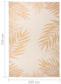 Tapete de tecido plano para exterior 160x230 cm padrão folhas