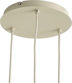 Candeeiro suspenso escandinavo bege com vidro branco redondo 3 luzes - Wisp