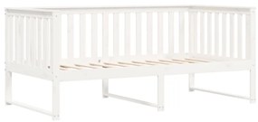 Sofá-cama 100x200 cm madeira de pinho maciça branco