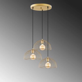 Candeeiro Telkure – Dourado Brilhante – 55 x 55 x 116 cm