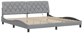 Estrutura de cama com LED sem colchão 200x200 cm tecido