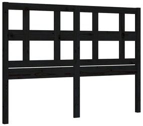 Estrutura de cama com cabeceira 140x190 cm madeira maciça preto