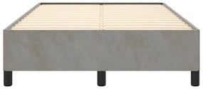Estrutura de cama sem colchão 120x200 cm veludo cinzento-claro