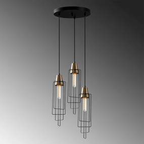 Candeeiro Chandelier Wire – Preto – 36 x 36 cm