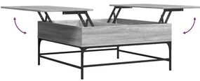 Mesa de centro 95x95x45 cm derivados madeira/metal cinza sonoma