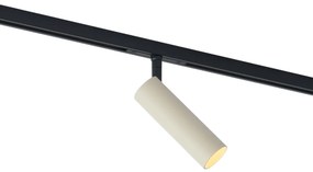 Foco moderno bege com preto para sistema de calhas monofásico GU10 35mm - Slimline Uzzy