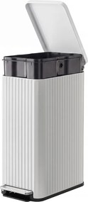 Caixote do lixo de cozinha de 50 L, caixote do lixo com pedal e tampa com fecho suave Branco