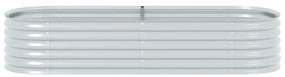 Canteiro elevado de jardim aço galvanizado 240x80x44cm prateado