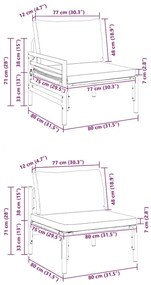 Conjunto de Sofá de Jardim 7 pcs Cinzento-escuro Aço