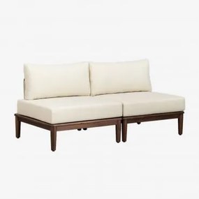 Sofá Modular De Jardim De 2 Peças Em Acácia Giulia Castanho-acácia Escuro - Sklum