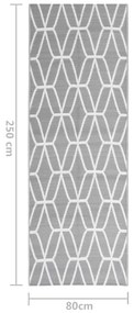 Tapete de exterior 80x250 cm ARAKIL PP cinzento