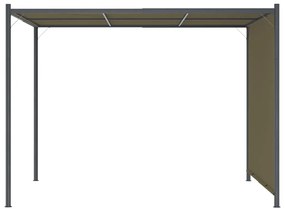 Pérgola jardim telhado retrátil 3x3m 180 g/m² cinza-acastanhado