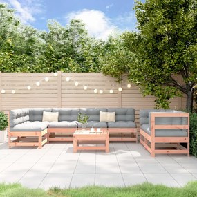 8 pcs conjunto lounge de jardim madeira de douglas maciça
