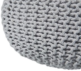 Pufe redondo em tricot cinzento claro 50 x 35 cm CONRAD Beliani