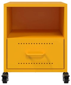 Mesa de cabeceira 36x39x43,5 cm aço amarelo mostarda