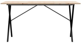 Mesa de jantar estrutura em X 160x80x75cm pinho e aço
