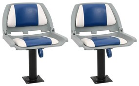 4 pcs conjunto assento barco dobrável 48x51x41 cm azul e branco