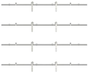 Kit ferragens p/ porta deslizante 366cm aço inoxidável prateado