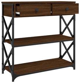 Mesa consola 75x28x75 cm derivados madeira carvalho castanho