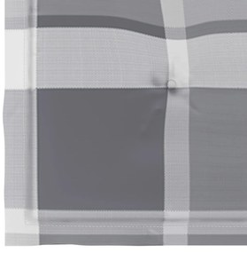 Cadeiras de jardim c/ almofadões xadrez cinzento 4 pcs teca