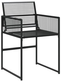 9 pcs conjunto de jantar para jardim vime PE preto