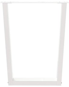 Mesa de jantar pernas 2pcs forma de V 60x(72-73,3)cm aço branco