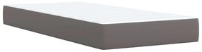 Cama com molas/colchão 80x200 cm couro artificial cinza