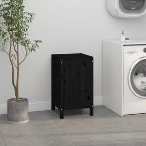 Caixa para roupa 44x44x76 cm madeira de pinho maciça preto