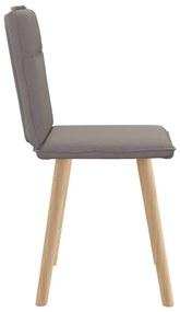 Cadeiras de jantar 2 pcs tecido cinzento-acastanhado