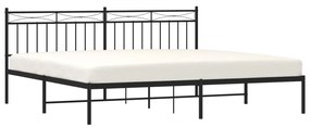 Estrutura de cama com cabeceira 200x200 cm metal preto