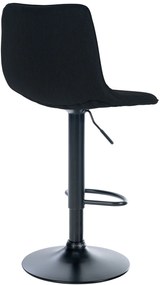Banco de bar Lex em tecido e com estrutura preta 45 x 89-110 x 46 cm Preto
