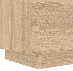 Mesa cabeceira c/ luzes LED derivados madeira carvalho sonoma