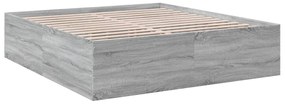 Estrutura de cama 200x200 cm derivados madeira cinzento sonoma