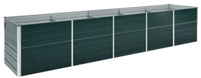 Canteiro elevado de jardim 400x80x77cm aço galvanizado verde