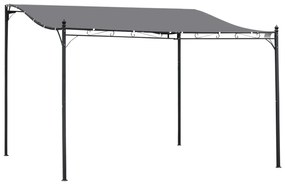 Pérgola de Jardim 4x3m Pérgola Montada na Parede com Toldo e 16 Orifíc