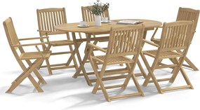 vidaXL Cadeiras de jardim dobráveis 6 pcs 54x61x88 cm acácia maciça