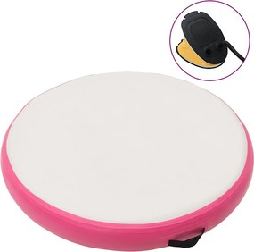 vidaXL Tapete de ginástica insuflável com bomba 100x100x20 cm PVC rosa