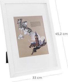 Conjunto de 3 molduras com passe-partout brancas