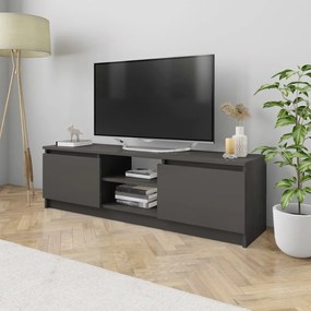 vidaXL Móvel de TV 120x30x35,5 cm contraplacado cinzento brilhante