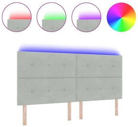Luz de Cabeceira LED vidaXL Cinza 100 cm Veludo