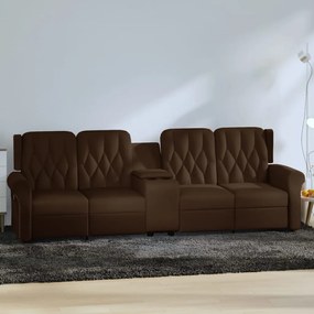 vidaXL Poltrona massagens 4 lug. +suporte copo castanho brilhante