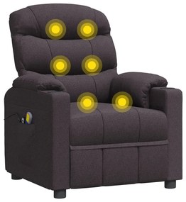 Poltrona de massagens elétrica tecido castanho-escuro