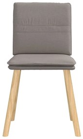 Cadeiras de jantar 4 pcs tecido cinzento-acastanhado