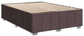 Estrutura de cama sem colchão 160x200 cm tecido castanho-escuro