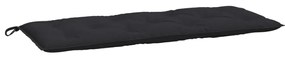 Almofadões banco jardim 2 pcs 120x50x7cm tecido oxford preto