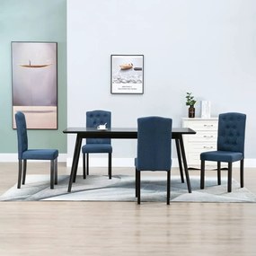 vidaXL Cadeiras de jantar 4 pcs tecido azul