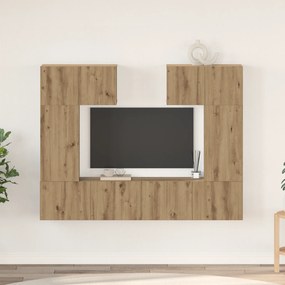 vidaXL Conjunto de móvel de TV com prateleira 6 pcs carvalho artisiano